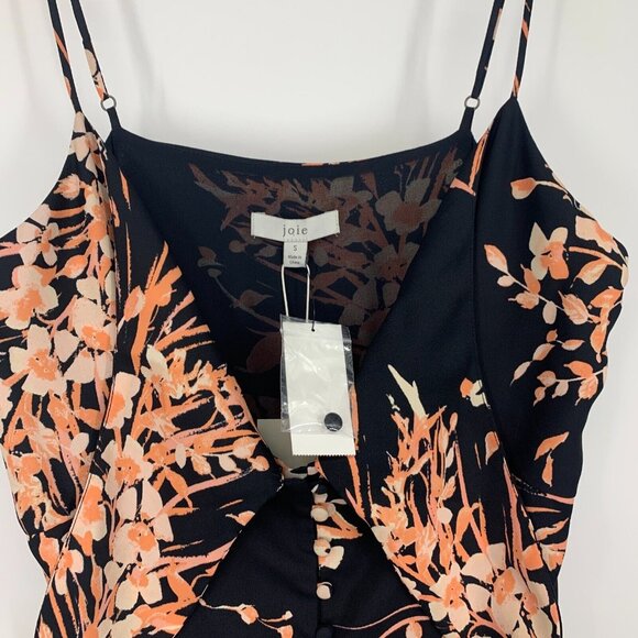 Joie Almona Dress Maxi Black Floral Print Sleeveless Button NWT - Picture 7 of 15